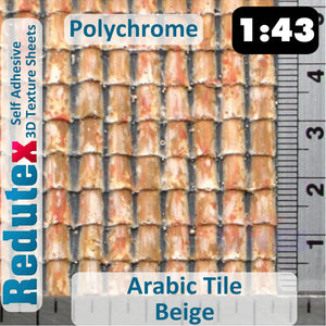 Redutex ARABIC TILE Polychrome O/1:43 Self Adhesive 3D Texture Sheets 043TA121