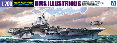 HMS ILLUSTRIOUS Aircraft Carrier Waterline 1:700 scale model kit AOSHIMA 05104