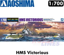 Load image into Gallery viewer, HMS Victorious Aircraft Carrier Waterline series 1:700 model kit AOSHIMA 05106
