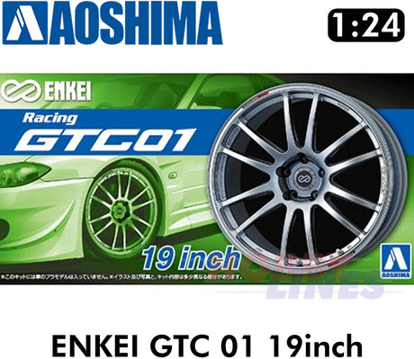ENKEI GTC 01 19inch 1:24 WHEELS & TYRES Set of 4 AOSHIMA Tuned Parts 05380