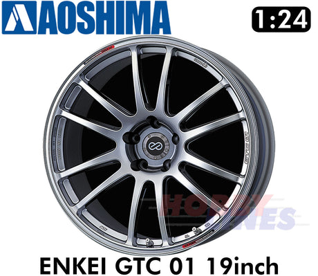 ENKEI GTC 01 19inch 1:24 WHEELS & TYRES Set of 4 AOSHIMA Tuned Parts 05380