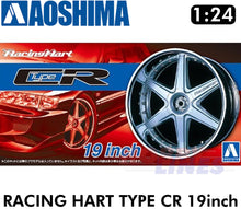 Load image into Gallery viewer, RACING HART TYPE CR 19&quot; 1:24 WHEELS &amp; TYRES Set of 4 AOSHIMA Tuned Parts 05393
