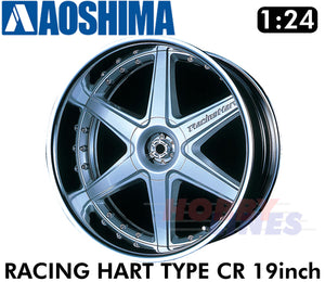 RACING HART TYPE CR 19" 1:24 WHEELS & TYRES Set of 4 AOSHIMA Tuned Parts 05393