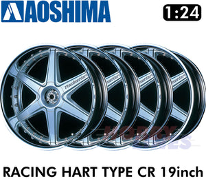 RACING HART TYPE CR 19" 1:24 WHEELS & TYRES Set of 4 AOSHIMA Tuned Parts 05393