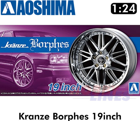 Kranze Borphes 19inch 1:24 WHEELS & TYRES Set of 4 AOSHIMA Tuned Parts 05528