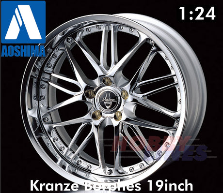 Kranze Borphes 19inch 1:24 WHEELS & TYRES Set of 4 AOSHIMA Tuned Parts 05528