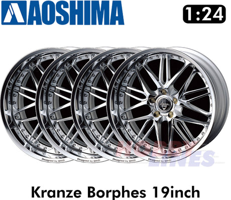 Kranze Borphes 19inch 1:24 WHEELS & TYRES Set of 4 AOSHIMA Tuned Parts 05528