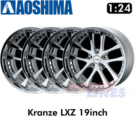 Kranze LXZ 19inch 1:24 WHEELS & TYRES Set of 4 AOSHIMA Tuned Parts 05529