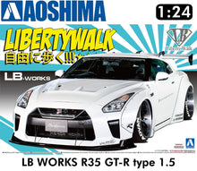 Load image into Gallery viewer, NISSAN R35 GT-R type 1.5 Difiting LibertyWalk 1:24 scale model kit Aoshima 05590
