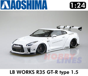 NISSAN R35 GT-R type 1.5 Difiting LibertyWalk 1:24 scale model kit Aoshima 05590