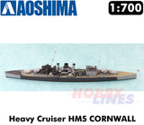HMS CORNWALL Heavy Cruiser WWII British Navy 1:700 model kit Aoshima 05674