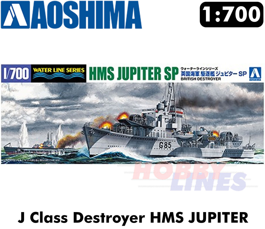 HMS JUPITER J Class Destroyer WWII & I-60 Submarine 1:700 kit Aoshima 05765