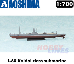 HMS JUPITER J Class Destroyer WWII & I-60 Submarine 1:700 kit Aoshima 05765