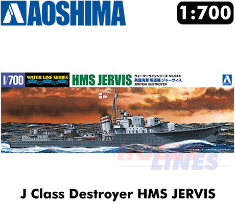 HMS JERVIS DESTROYER Royal Navy WWII Super Detail 1:700 model kit Aoshima 05766