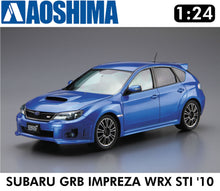 Load image into Gallery viewer, SUBARU GRB IMPREZA WRX STI &#39;10 1:24 scale model kit Aoshima 05834
