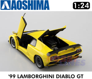 '99 LAMBORGHINI DIABLO GT supercar 1:24 scale model kit Aoshima 05899
