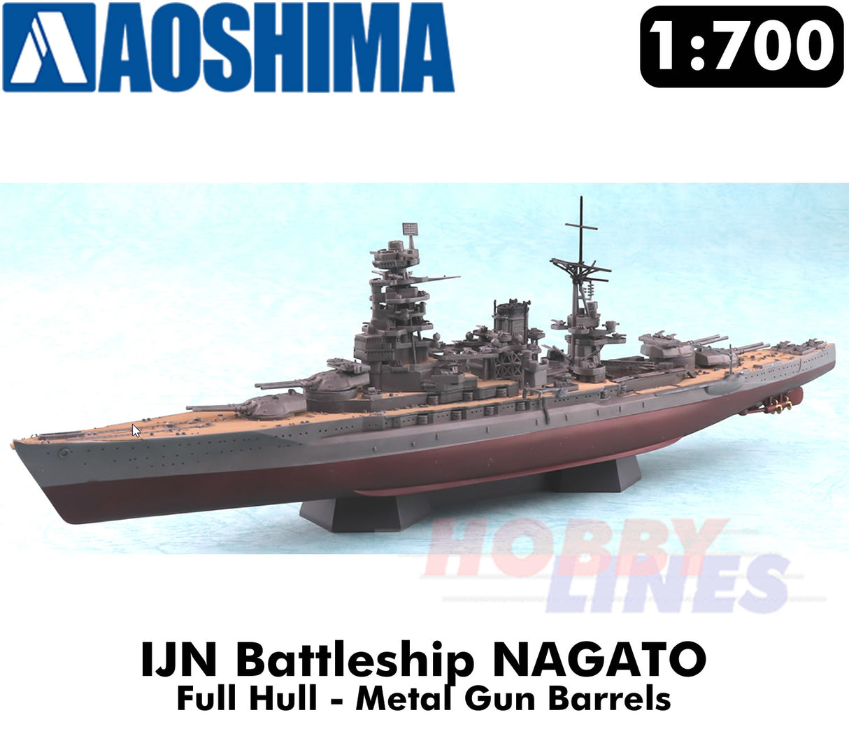 IJN Battleship NAGATO 1945 Full Hull METAL GUN BARRELS 1:700 model kit AOSHIMA