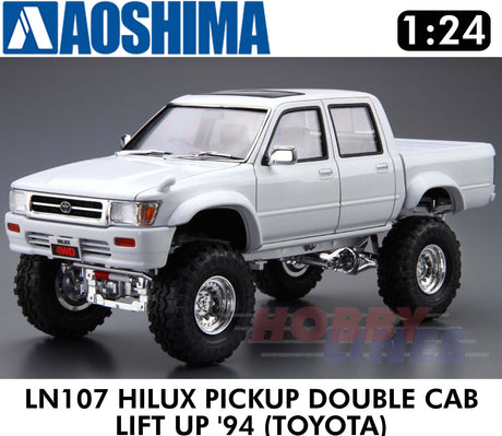 TOYOTA HILUX PICKUP LN107 DOUBLE CAB LIFT UP '94 1:24 scale kit Aoshima 06131