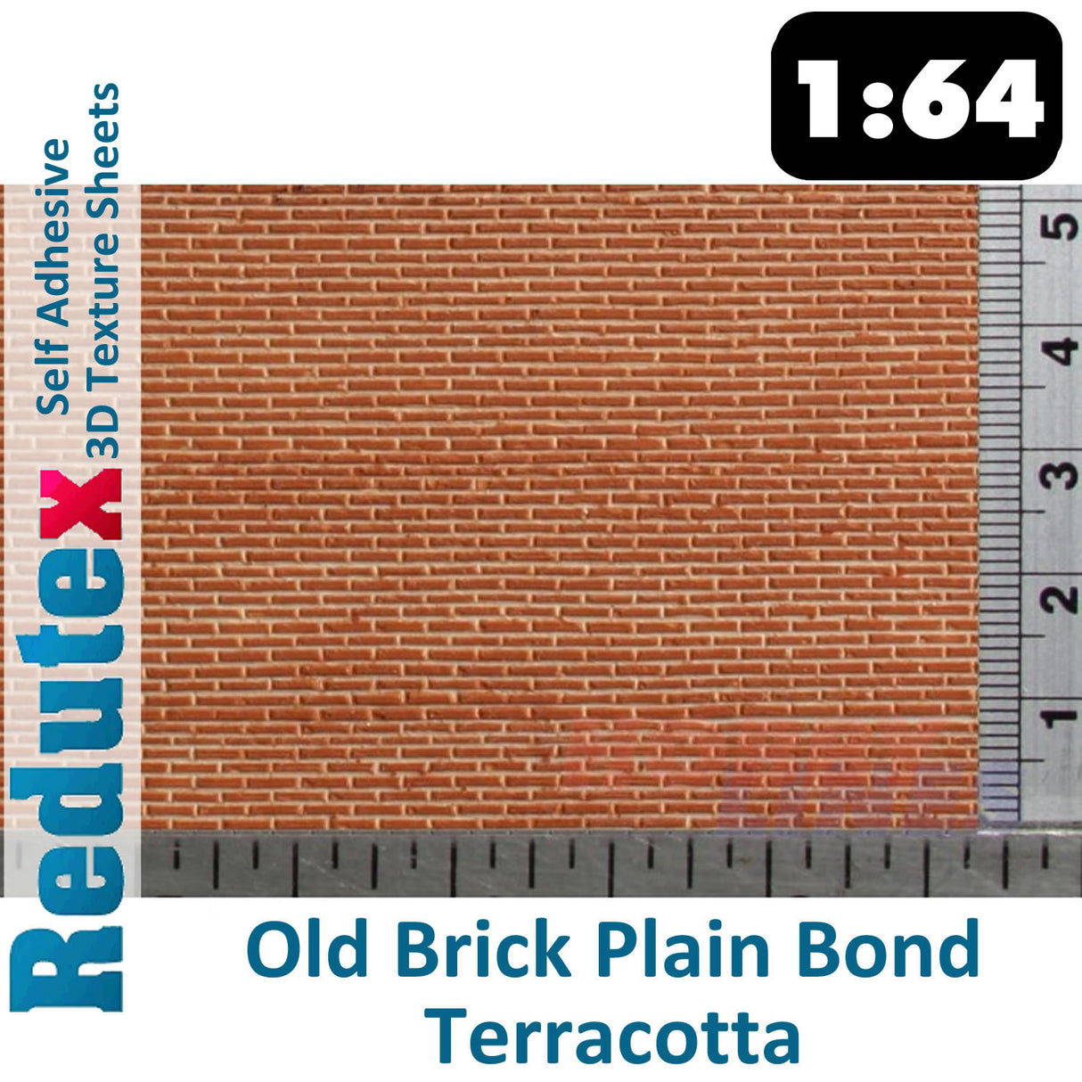 Redutex OLD BRICK PLAIN BOND 1:64 3D Self Adhesive Texture Sheets 064LV112