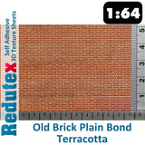 Redutex OLD BRICK PLAIN BOND 1:64 3D Self Adhesive Texture Sheets 064LV112