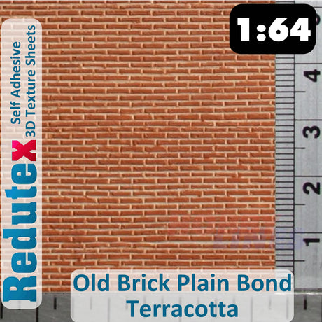 Redutex OLD BRICK PLAIN BOND 1:64 3D Self Adhesive Texture Sheets 064LV112