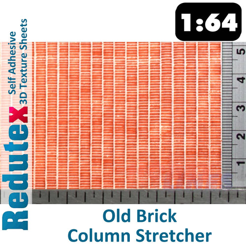 Redutex OLD BRICK COLUMN STRETCHER BOND Red 1:64 3D Texture Sheets 064LV412