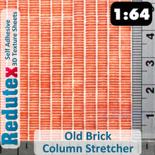 Load image into Gallery viewer, Redutex OLD BRICK COLUMN STRETCHER BOND Red 1:64 3D Texture Sheets 064LV412
