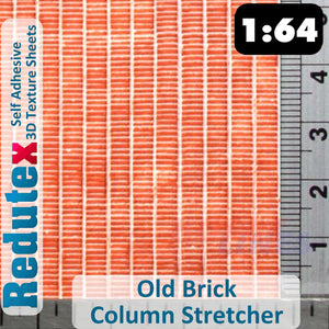 Redutex OLD BRICK COLUMN STRETCHER BOND Red 1:64 3D Texture Sheets 064LV412