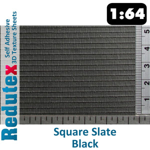 Redutex SQURE SLATE Black STANDARD 1:64 S 3D Self Adhesive Texture Sheet
