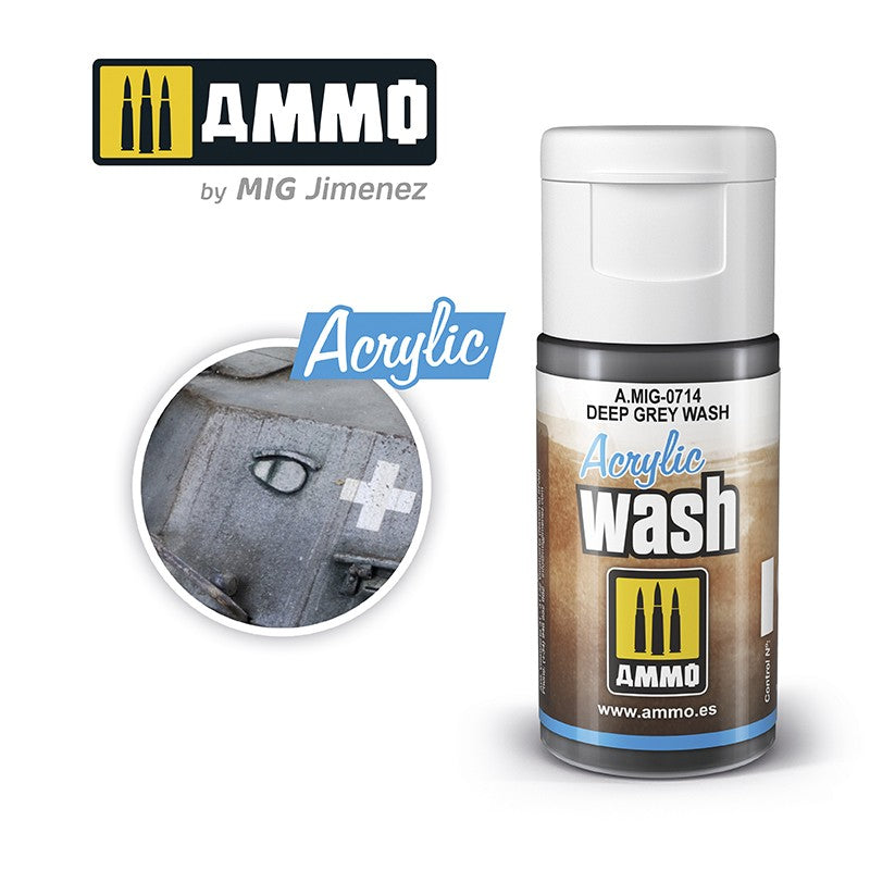 ACRYLIC WASH RANGE 15ml jar/bottles Full Colour Range AMMO By Mig Jimenez
