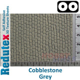 Redutex COBBLESTONE Grey OO 1:76 Self Adhesive 3D Texture Sheets 076AD111