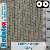 Redutex COBBLESTONE Grey OO 1:76 Self Adhesive 3D Texture Sheets 076AD111