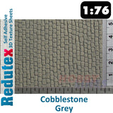 Redutex COBBLESTONE Grey OO 1:76 Self Adhesive 3D Texture Sheets 076AD111