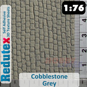 Redutex COBBLESTONE Grey OO 1:76 Self Adhesive 3D Texture Sheets 076AD111