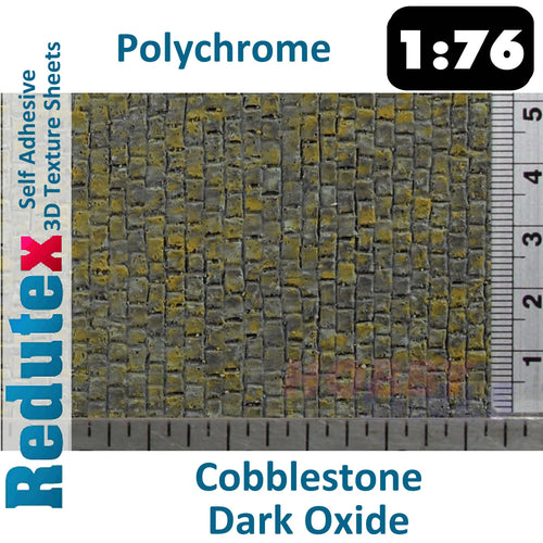 Redutex COBBLESTONE POLYCHROME Dark Oxide OO 3D Texture Sheets 076AD121