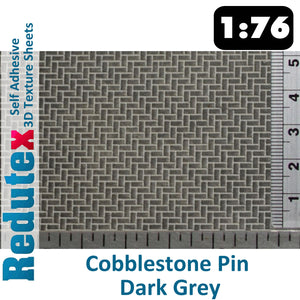 Redutex COBBLESTONE PIN Grey 1:76 OO 3D Self Adhesive Texture Sheet