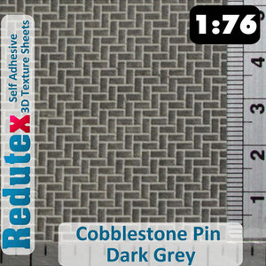Redutex COBBLESTONE PIN Grey 1:76 OO 3D Self Adhesive Texture Sheet