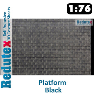 Redutex PLATFORM Black OO 3DFlexible Texture Sheet Self Adhesive 076CL112