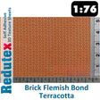 Redutex BRICK FLEMISH BOND Terracotta OO Self Adhesive 3D Texture Sheet 076LD312