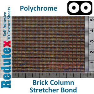 Redutex BRICK COLUMN STRETCHER SOGA Red Polychrome OO 3D Texture Sheets 076LD423