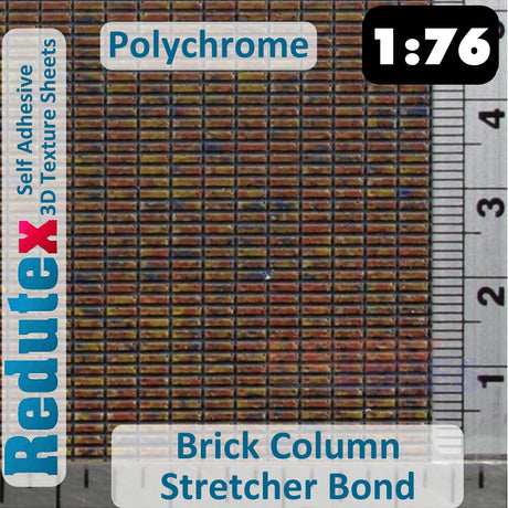 Redutex BRICK COLUMN STRETCHER SOGA Red Polychrome OO 3D Texture Sheets 076LD423
