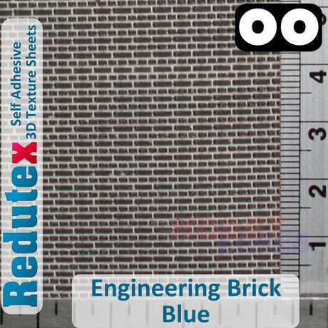 Redutex ENGINEERING BRICK Blue OO Self Adhesive 3D Texture Sheets  076LD814