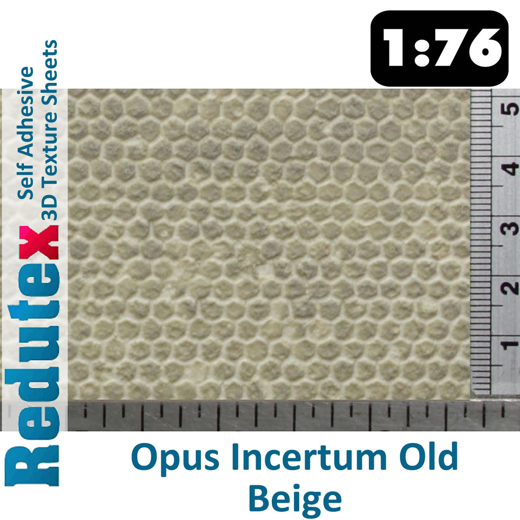 Redutex OPUS INCERTUM OLD Beige STANDARD 1:76 OO 3D Self Adhesive Texture Sheet