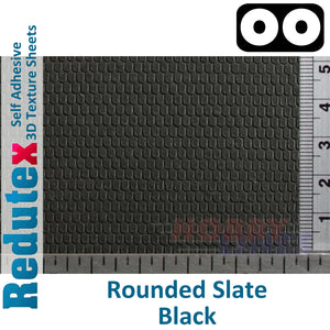 Redutex ROUNDED SLATE Black OO 3D Self Adhesive Texture Sheets 076PP111