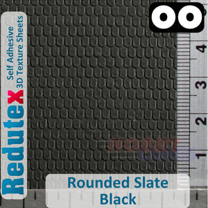 Redutex ROUNDED SLATE Black OO 3D Self Adhesive Texture Sheets 076PP111