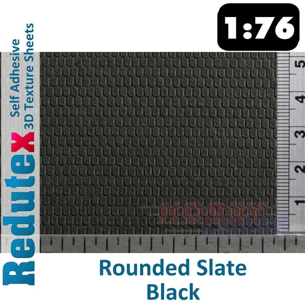 Redutex ROUNDED SLATE Black OO 3D Self Adhesive Texture Sheets 076PP111