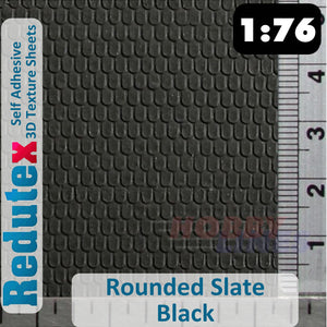 Redutex ROUNDED SLATE Black OO 3D Self Adhesive Texture Sheets 076PP111