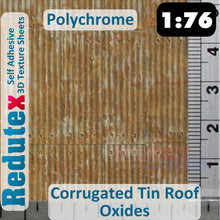 Load image into Gallery viewer, Redutex CORRUGATED TIN ROOF POLYCHROME Oxidised OO 3D Texture Sheets 076TI122
