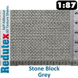 Redutex STONE BLOCK Grey HO 3D Flexible Texture Sheet Self Adhesive 087BL112