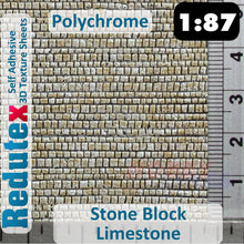Load image into Gallery viewer, Redutex STONE BLOCK LIMESTONE Grey Polychrome HO/OO 3D Texture Sheets 087BS123
